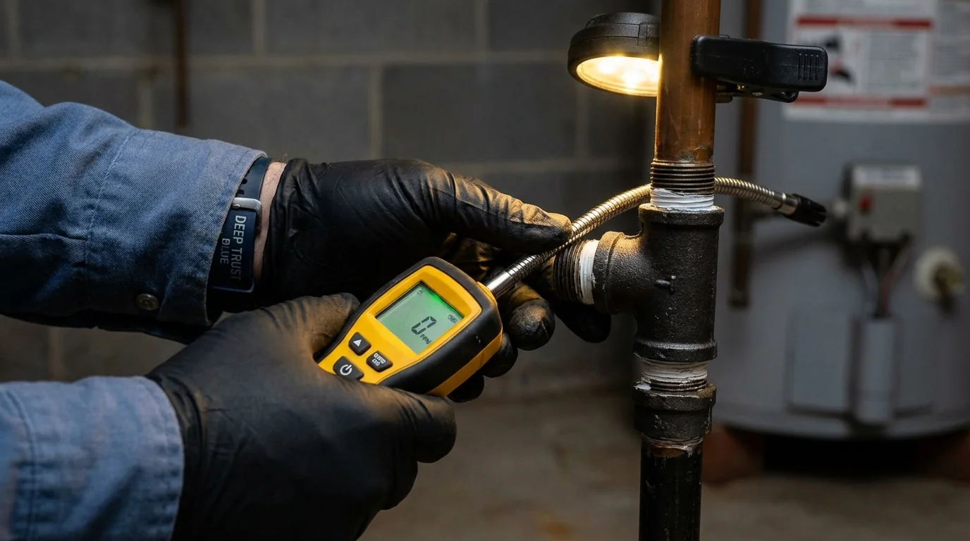 Gas leak detection with electronic sniffer by Johns Plumbing LLC in Coronado