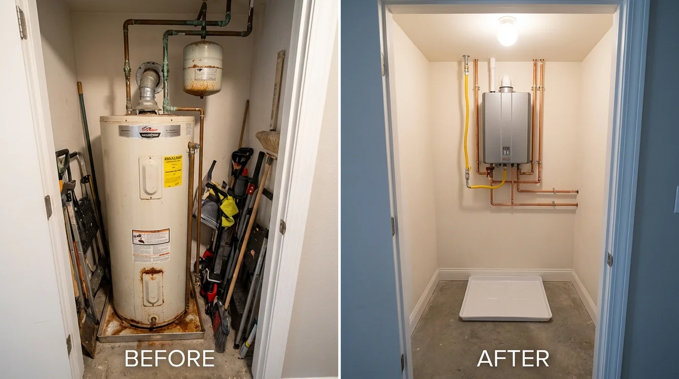 Tank water heater versus wall-mounted tankless unit comparison for Coronado, CA homeowners