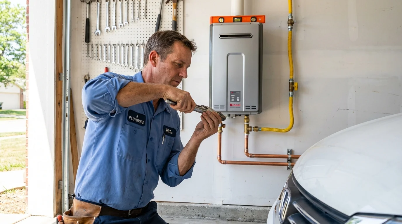 Tankless water heater installation by a Johns Plumbing LLC plumber in Coronado